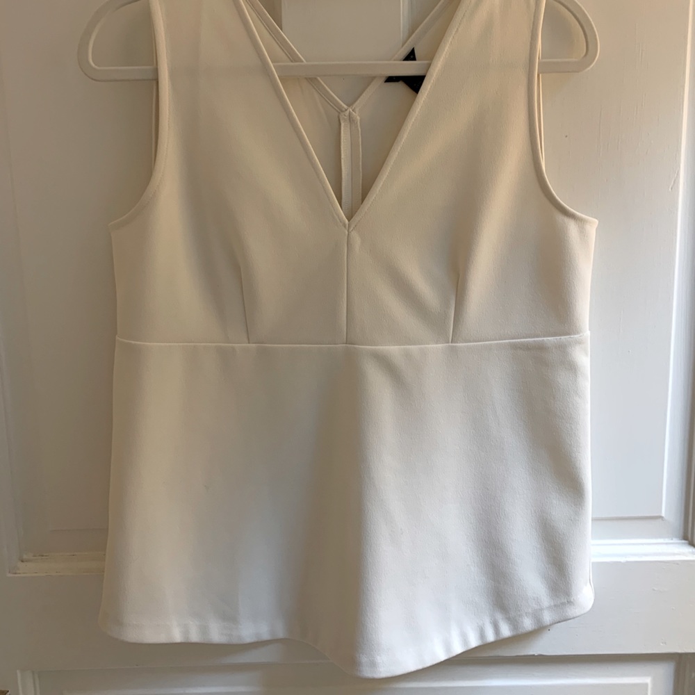 Ann Taylor White V-Neck Top